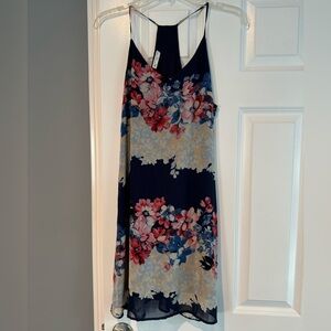 Navy and Floral Mini Dress